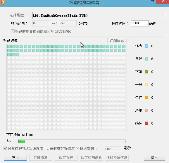 正在检测坏道