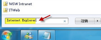 输入Internet explore