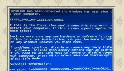 蓝屏错误0x00000001