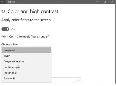 win10秋季创意者更新如何开启色盲模式