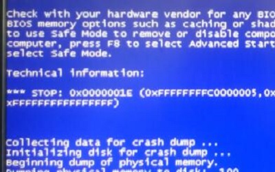 出现蓝屏代码0x0000001E怎么办 蓝屏代码0x0000001E的解决方法教程